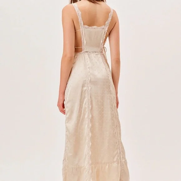 For Love & Lemons Liz Maxi Dress Cream - Picture 4 of 13